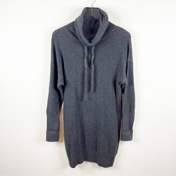 Prana Milani Merino Wool Blend Cowl Neck Sweater Dress S Grey - Picture 2 of 8